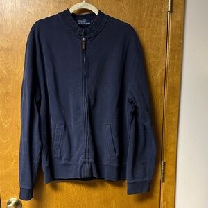 POLO RALPH LAUREN. Men's Dark Blue Zip-Up Sweater/Sweatshirt. Size XL